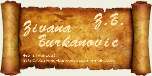 Živana Burkanović vizit kartica